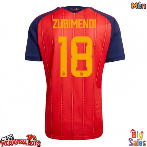 Spain Martin Zubimendi #18 Replica Home Stadium Shirt World Cup 2026 Short Sleeve